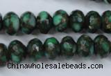 CGO125 15.5 inches 8*12mm faceted rondelle gold green color stone beads