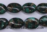 CGO148 15.5 inches 13*18mm oval gold green color stone beads