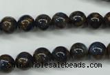 CGO162 15.5 inches 8mm round gold blue color stone beads