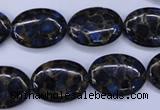 CGO207 15.5 inches 12*16mm oval gold blue color stone beads