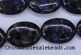 CGO209 15.5 inches 15*20mm oval gold blue color stone beads