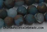 CGO258 15.5 inches 10mm round matte gold multi-color stone beads