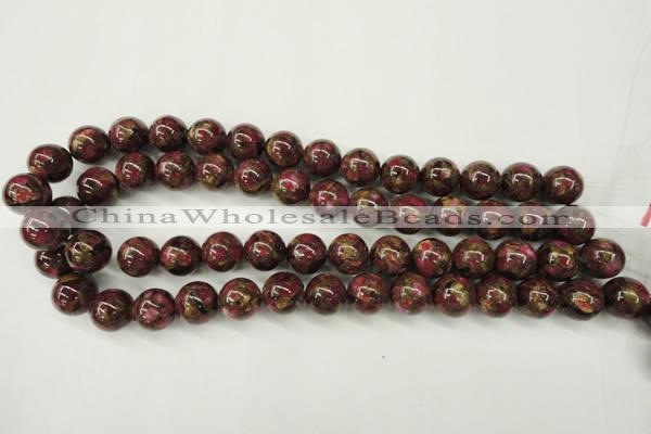 CGO59 15.5 inches 20mm round gold red color stone beads