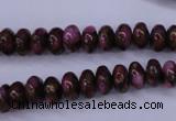 CGO71 15.5 inches 5*8mm rondelle gold red color stone beads