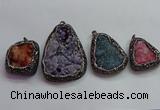 CGP1543 35*40mm - 45*70mm freeform druzy agate pendants