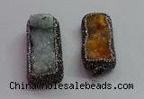 CGP1545 20*40mm - 22*45mm rectangle druzy agate pendants