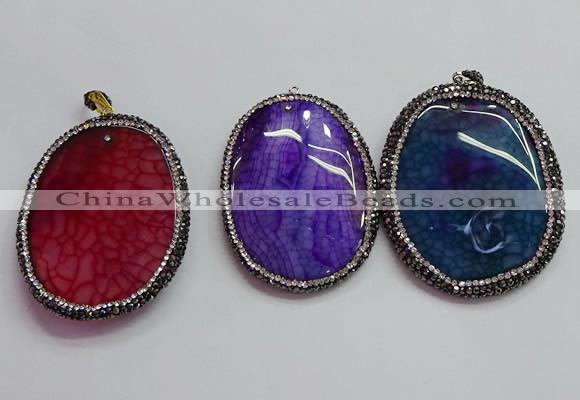 CGP1548 40*55mm - 45*60mm oval agate pendants wholesale