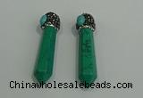 CGP173 10*55mm sticks turquoise gemstone pendants wholesale