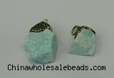 CGP202 15*25mm - 25*35mm nuggets amazonite gemstone pendants