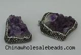 CGP219 30*40mm - 35*45mm freeform druzy amethyst pendants