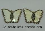 CGP297 45*65mm butterfly pearl shell pendants wholesale
