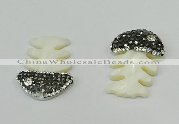 CGP299 22*30mm fishbone pearl shell pendants wholesale