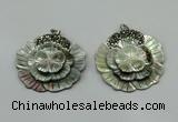 CGP302 40*42mm flower pearl shell pendants wholesale