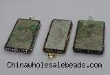 CGP3023 30*60mm - 40*60mm rectangle green apple jasper pendants