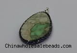 CGP3027 35*50mm - 40*65mm freeform green apple jasper pendants