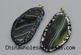 CGP3068 40*65mm - 40*70mm freeform line agate pendants