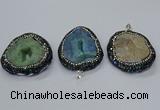 CGP3084 40*50mm - 45*55mm freeform druzy agate pendants