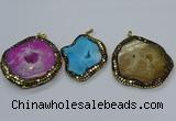 CGP3087 40*50mm - 50*65mm freeform druzy agate pendants