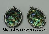 CGP309 35*45mm oval abalone shell pendants wholesale