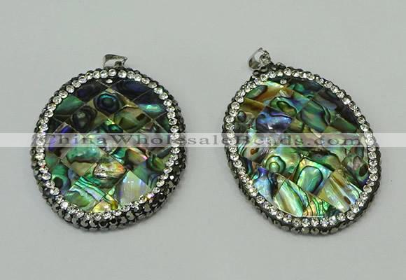 CGP309 35*45mm oval abalone shell pendants wholesale