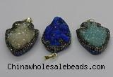 CGP3112 30*45mm arrowhead druzy agate pendants wholesale