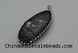 CGP3130 25*50mm - 25*55mm oval druzy agate pendants wholesale