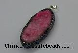 CGP3131 25*50mm - 25*55mm oval druzy agate pendants wholesale