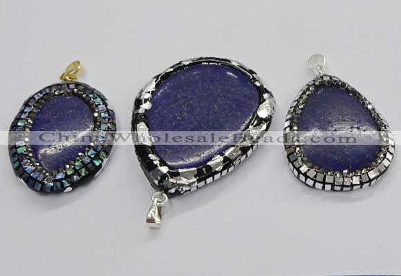 CGP3146 30*45mm - 45*55mm freeform lapis lazuli pendants