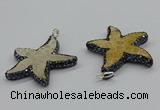 CGP3153 45*50mm starfish fossil coral pendants wholesale