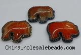 CGP3171 50*55mm elephant agate gemstone pendants wholesale