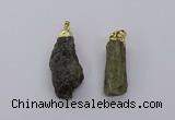 CGP3268 15*40mm - 20*55mm nuggets green kyanite pendants