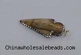 CGP3286 25*55mm - 28*55mm arrowhead agate pendants wholesale