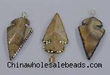 CGP3289 25*55mm - 28*55mm arrowhead agate pendants wholesale