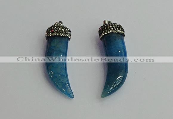 CGP334 10*45mm - 12*50mm oxhorn agate pendants wholesale