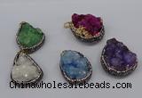 CGP3375 25*35mm - 30*40mm freeform druzy quartz pendants