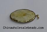 CGP3406 35*50mm faceted oval agate pendants wholesale