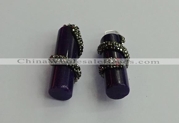 CGP349 12*40mm tube agate gemstone pendants wholesale