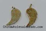 CGP3492 22*45mm - 25*50mm wing-shaped fossil coral pendants