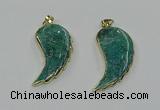 CGP3496 22*45mm - 25*50mm wing-shaped fossil coral pendants