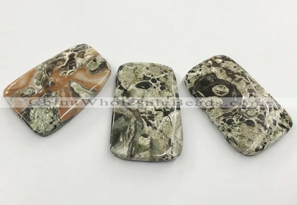 CGP3539 32*50mm - 35*55mm trapezoid ocean agate slab pendants