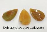 CGP3563 35*55mm faceted flat teardrop agate pendants wholesale