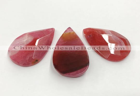 CGP3565 35*55mm faceted flat teardrop agate pendants wholesale