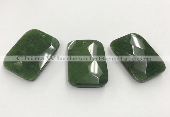 CGP3607 32*45mm faceted rectangle candy jade pendants wholesale