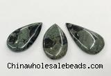 CGP3610 30*50mm - 35*55mm flat teardrop kambaba jasper pendants