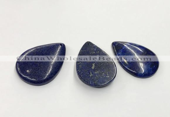 CGP3617 35*50mm flat teardrop lapis lazuli gemstone pendants