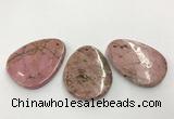 CGP3622 40*55mm - 42*52mm flat teardrop rhodochrosite gemstone pendants