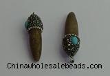 CGP409 10*45mm - 15*50mm bullet sea urchin shell pendants