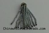 CGP424 2*3mm faceted rondelle handmade chinese crystal tassel pendants