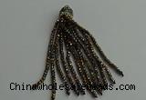 CGP427 2*3mm faceted rondelle handmade chinese crystal tassel pendants