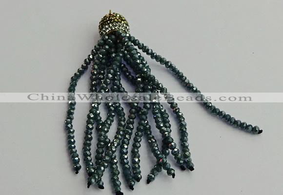 CGP440 2*3mm faceted rondelle handmade chinese crystal tassel pendants